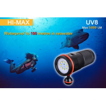 Luz de video de buceo UV8 u2 * 8PCS LED